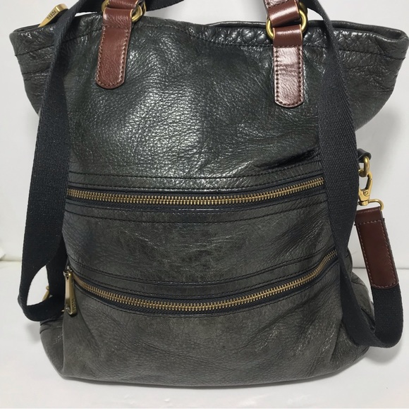 Fossil Leather Tote with Shoulder Strap - Picture 6 of 16